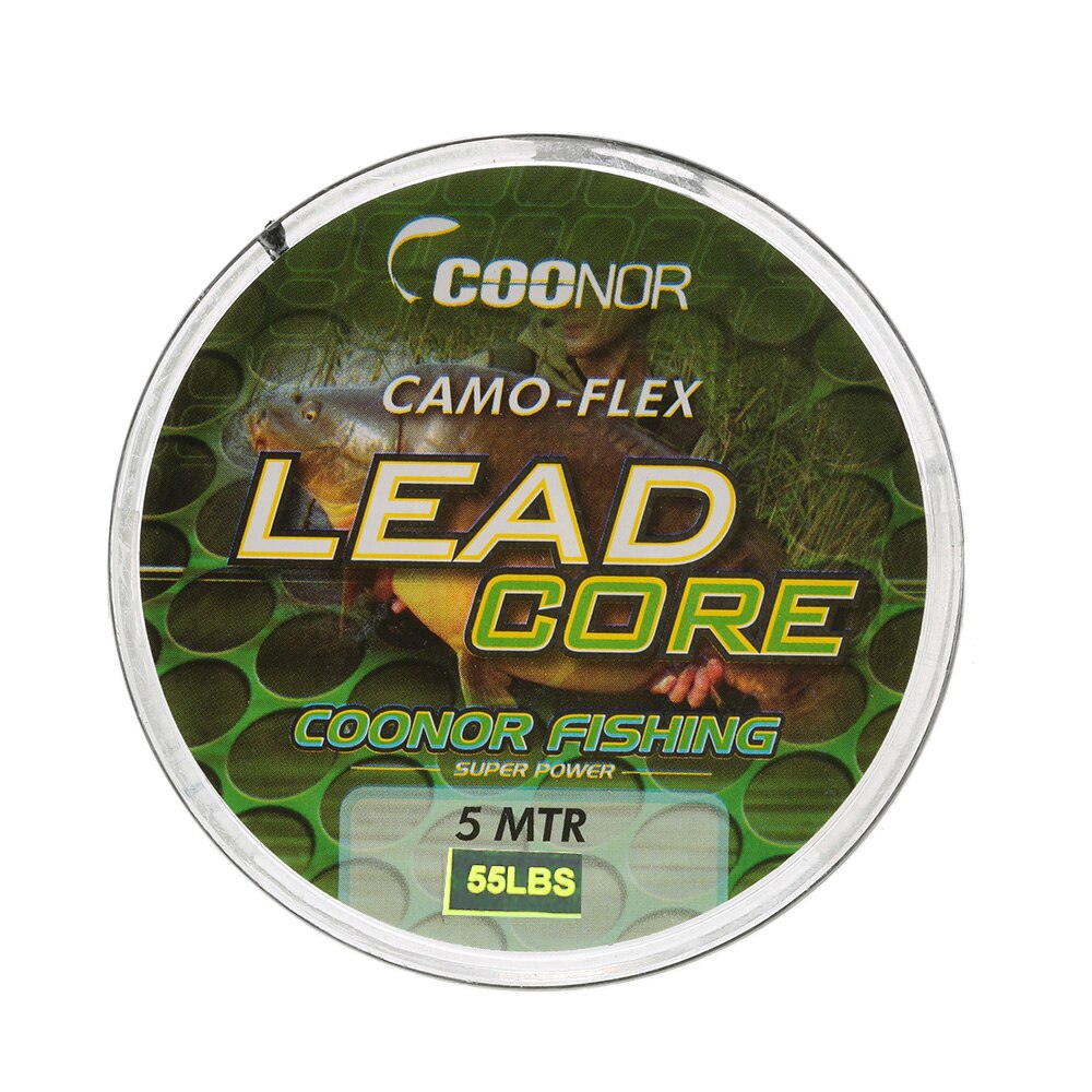 Coonor 35lb / 45lb / 55lb 5m fiskelinje leadcore flettet camouflage karpe fiskelinje hårrigge blykerne fiskegrej: 55lb