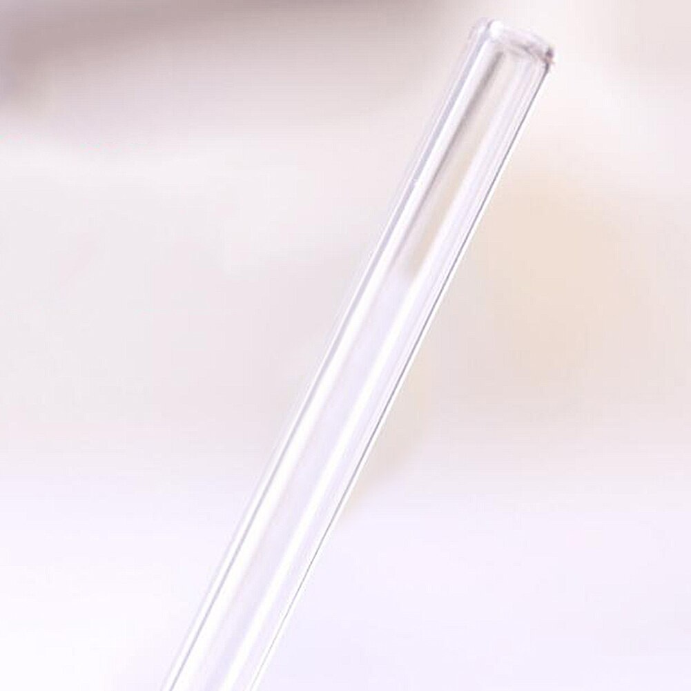 Reusable Glass Straws Colorful Clear Drinking Straws Wedding Birthday Party Drinking Straw Straight Bent Shape Portable Straws: White
