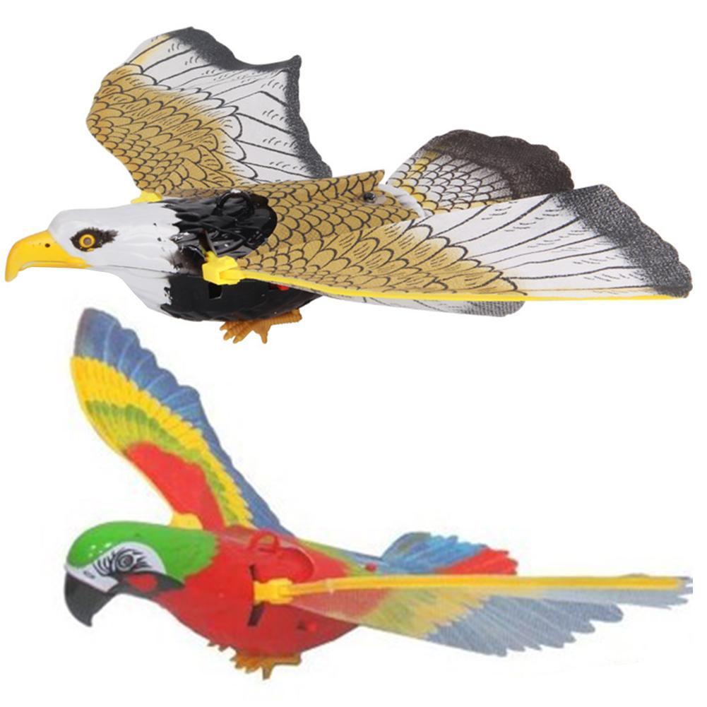 Udendørs elektrisk flyvende fugle legetøj 360 graders roterende flyvende legetøj papegøje børn øje ført med pædagogisk hængende legetøj glødende  l7 m 5