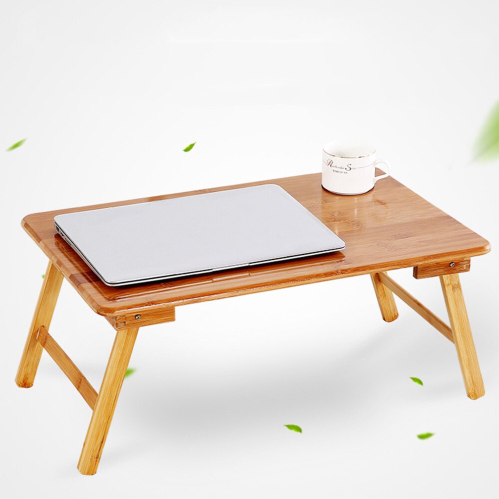 1pc sammenleggbare bord slitesterkt elegant utsøkt bærbart bærbart skrivebord seng laptopstativ bambusbord lite skrivebord