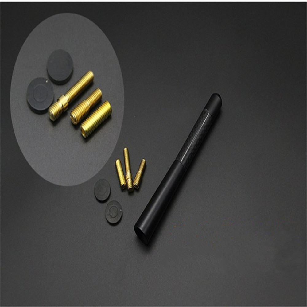 8cm Mini Car Antennas Universal Carbon Fiber FM Short Antenna Aerials For Ford Focus 2 3 Carbon Fiber Antenna Accessories