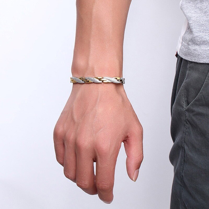 Bracelet magnétique torsadé pour femmes, aimants de thérapie, bijoux de soins de santé en acier inoxydable