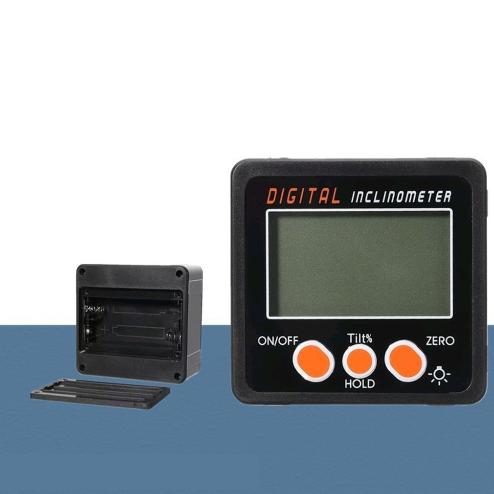 thumbnail image 2 of Red LCD Magnetic Digital Inclinometer / Angle Gauge – 4x90° Range, Compact Level Box 2 of 2