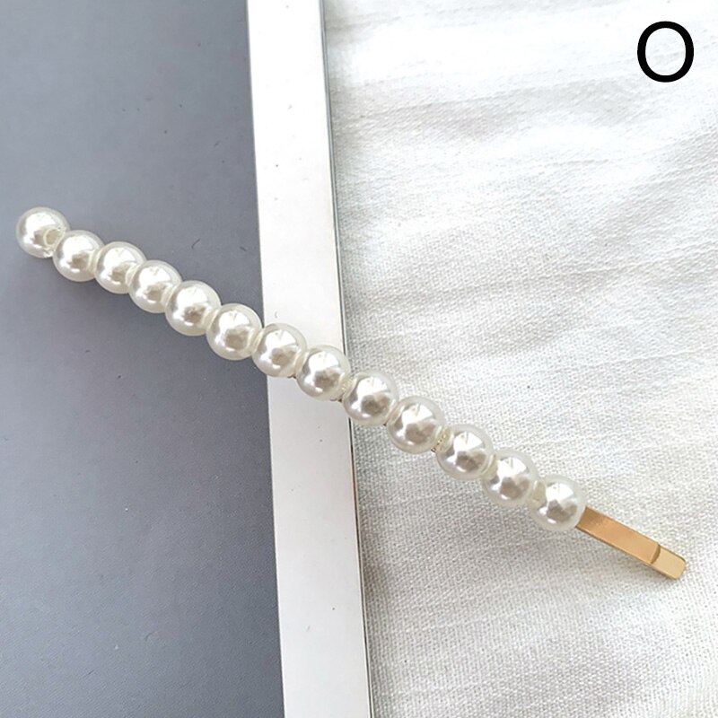 Full Pearl Hair Clips Pins For Women Girls Hairpins Barrette Korean Metal Hairgrip Hair Accessories: O