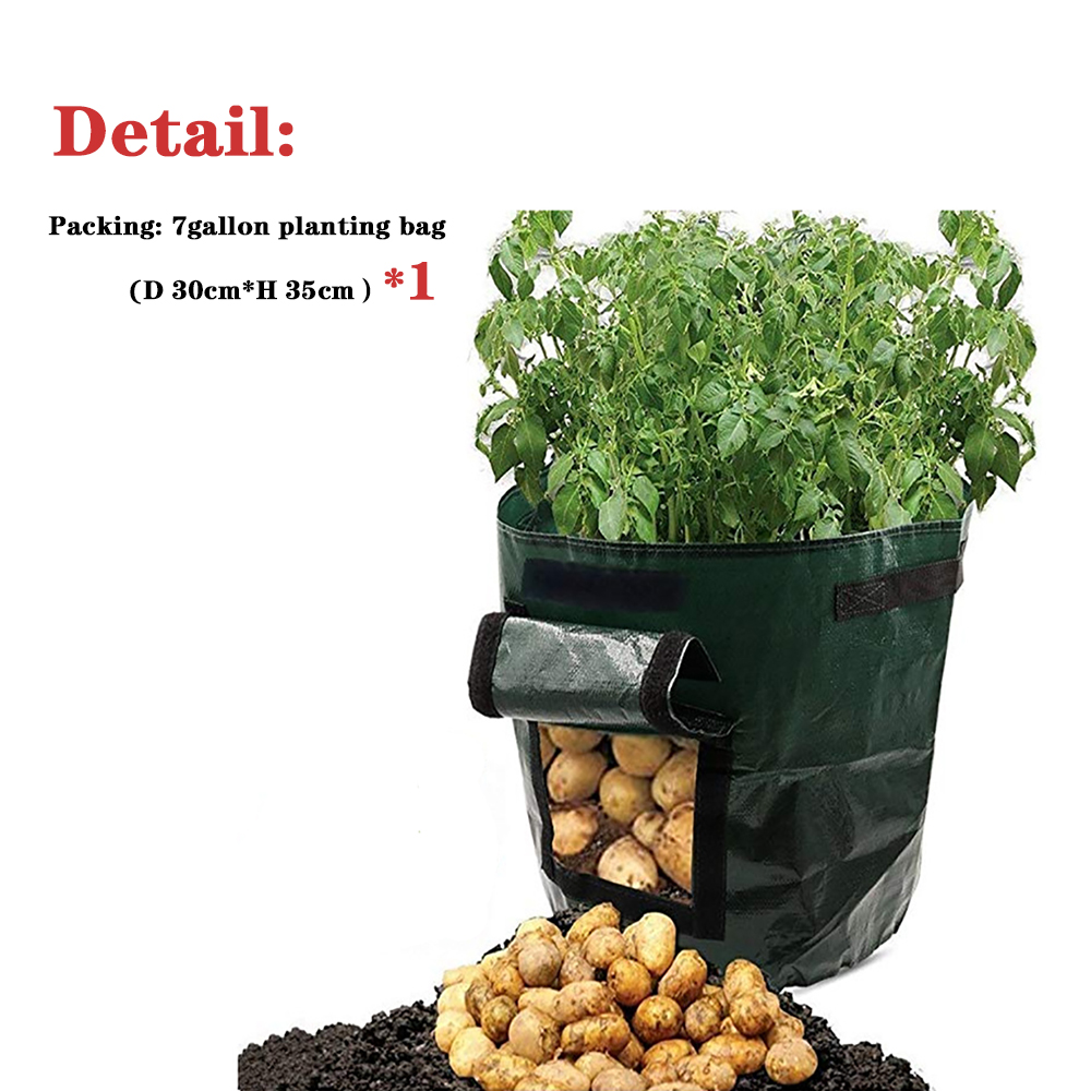 Vævet pose plantepose urtekartoffel sød kartoffel grøntsagspose balkon landbrugs-haveværktøjer: 7 liter