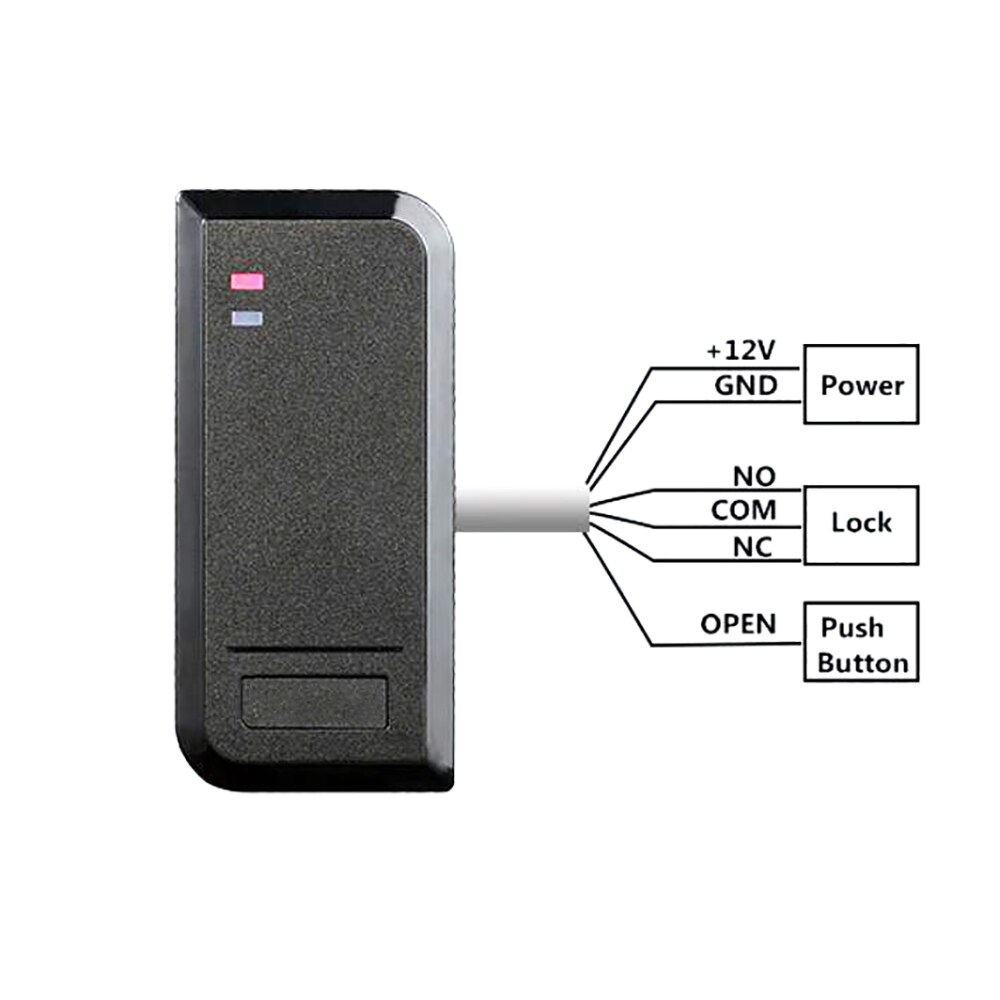 Standalone Waterproof Rfid Door Access Control System 125Khz 13.56Mhz Proximity Card Reader 2000 User 9-24V Smark Lock Opener