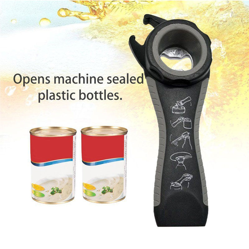 5 in 1 Multi-function Bottle Opener Stainless Steel Plastic Can Jar Bottle Open Can Opener Beer Good Kitchen Tools for Bartender