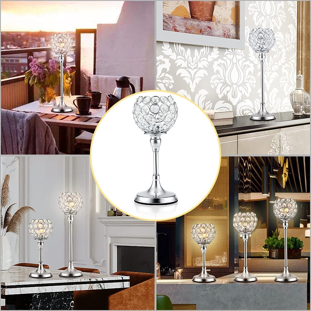 Candelabro de cristal para mesa de comedor, candelabros de Metal para decoración de bodas, Navidad y Halloween, 1 unidad