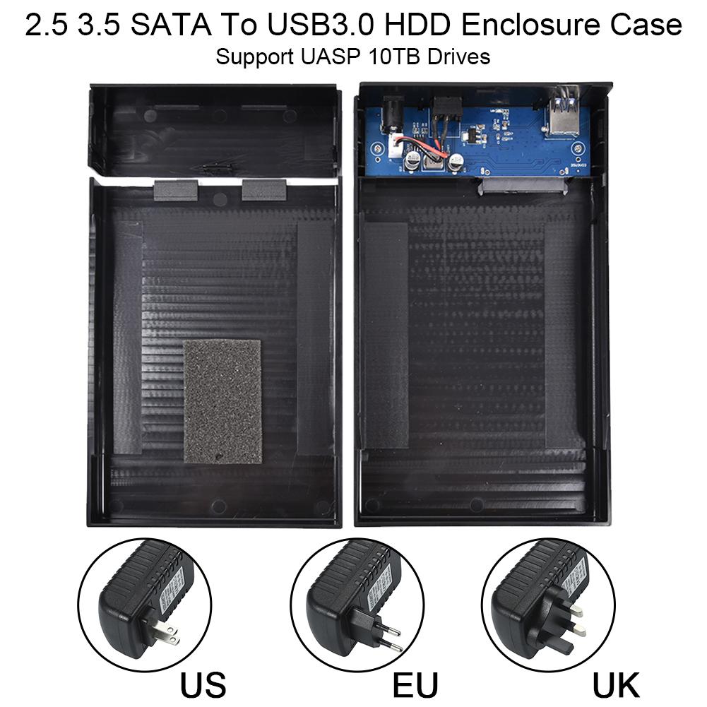 2.5 Inches 3.5 Inches SATA HDD Hard Drive Enclosure USB3.0 HDD Case Super Speed With UASP Support 10TB Drives