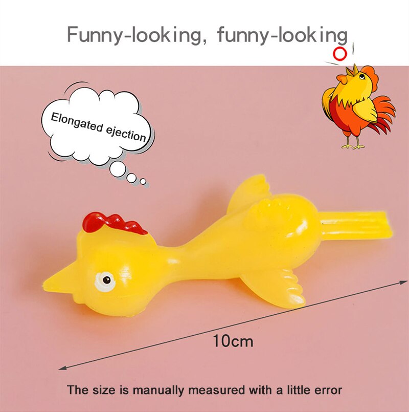 5Pcs/10Pcs Grappig Lachen Rubber Kip Stretchy Vliegende Turkije Vinger Vogels Kleverige Willekeurige Kleur Novelty Gags & praktische Grap Speelgoed