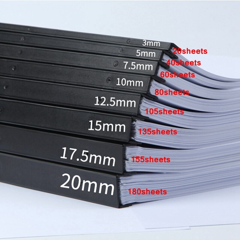 100PCS/LOT Deli 3-20mm(20-180sheets) Plastic Binding strips 10 holes A4 Comb binding machine suppliers plastic binders