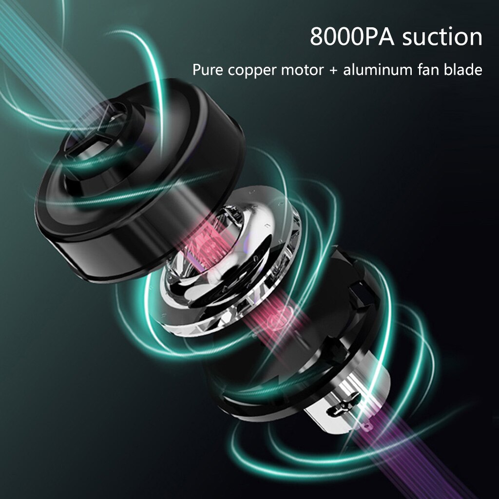 USB Aufladbare kabellos 8000Pa 120W Handheld kabellos Auto Staubsauger für SUV Lkw Hause Büro Haustier Haus Computer klavier