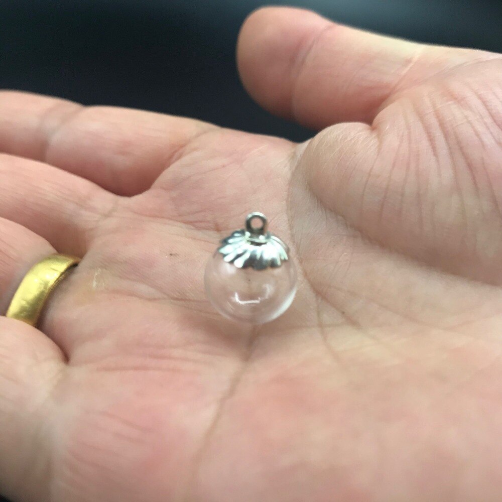 5 stk. 10mm mini runde kugleglaskugler med perler hættefund diy diakflaske hætteglas vedhæng halskæde glasdæksel dome tilbehør