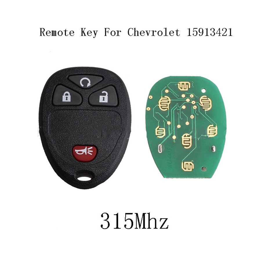 OEM 15913421 4 Button Key For GM Chevy Keyless Remote Entry Transmitter