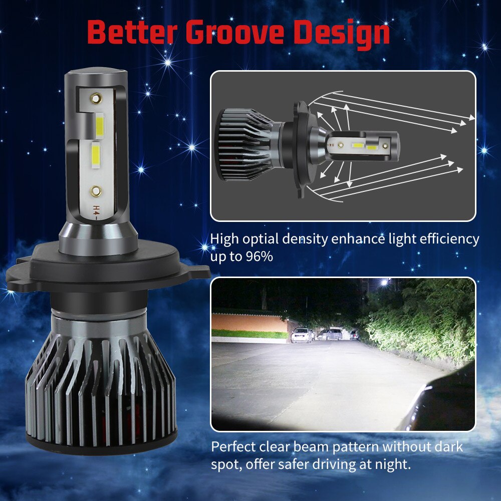 Zdatt LED Voiture Phare H7 LED Ampoule h7 6000K 12V H8 H9 H11 9005 Hb3 9006 Hb4 Auto Phare H4 Phares Antibrouillard Turbo 12 Csp Puces