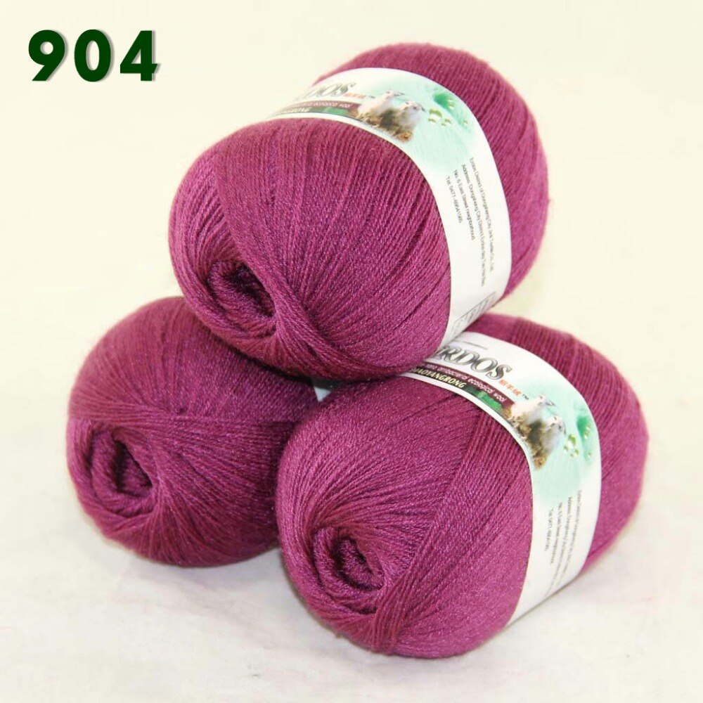 Lot van 3 Strengen Fine Lace Zacht Wollen Acryl Cashmere Garen Knittin Bramble berry 238-904