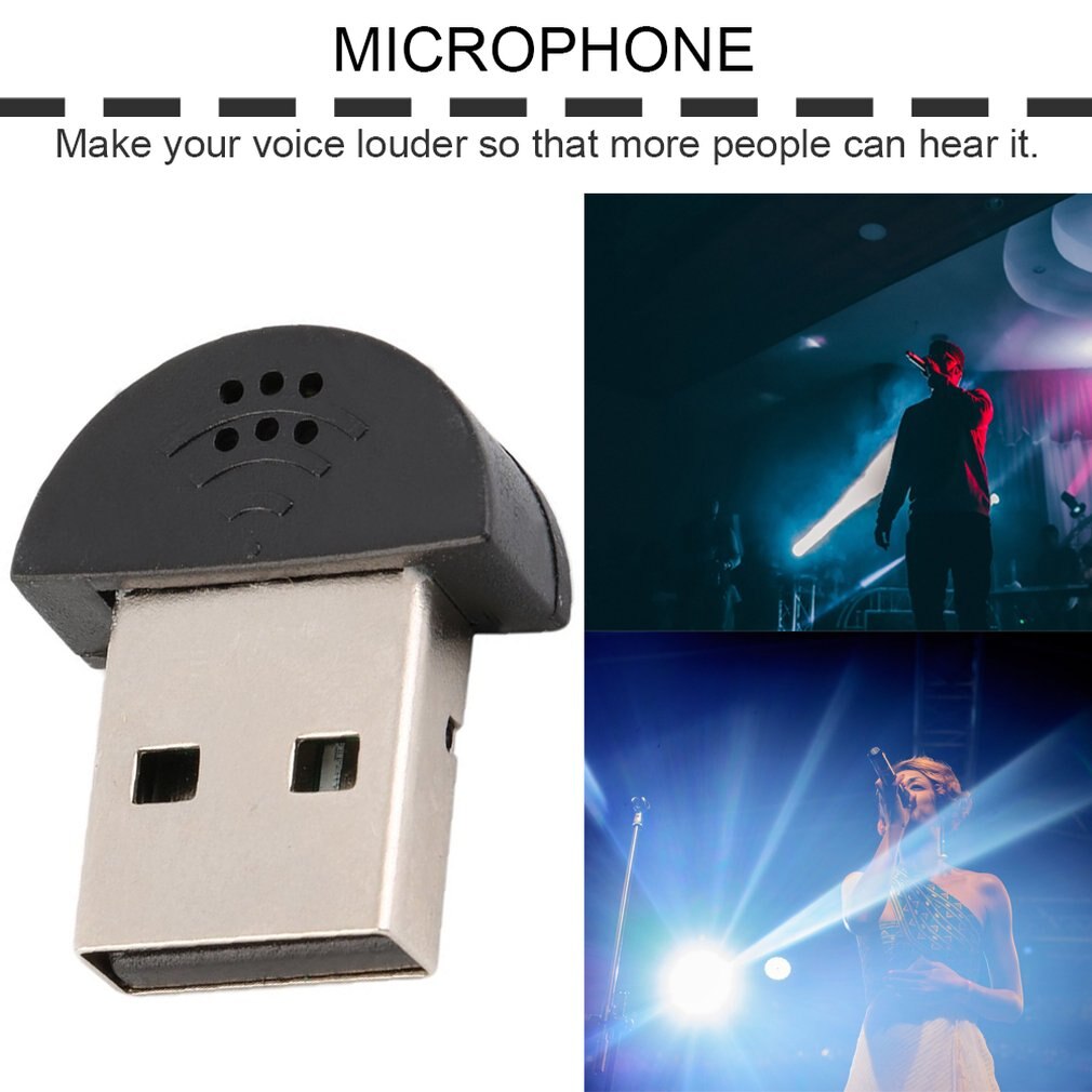 Super Mini Usb 2.0 Microfoon Mic Audio Adapter Portable Studio Speech Driver 100-16Khz Voor Laptop/Notebook/Pc/Msn/Skype