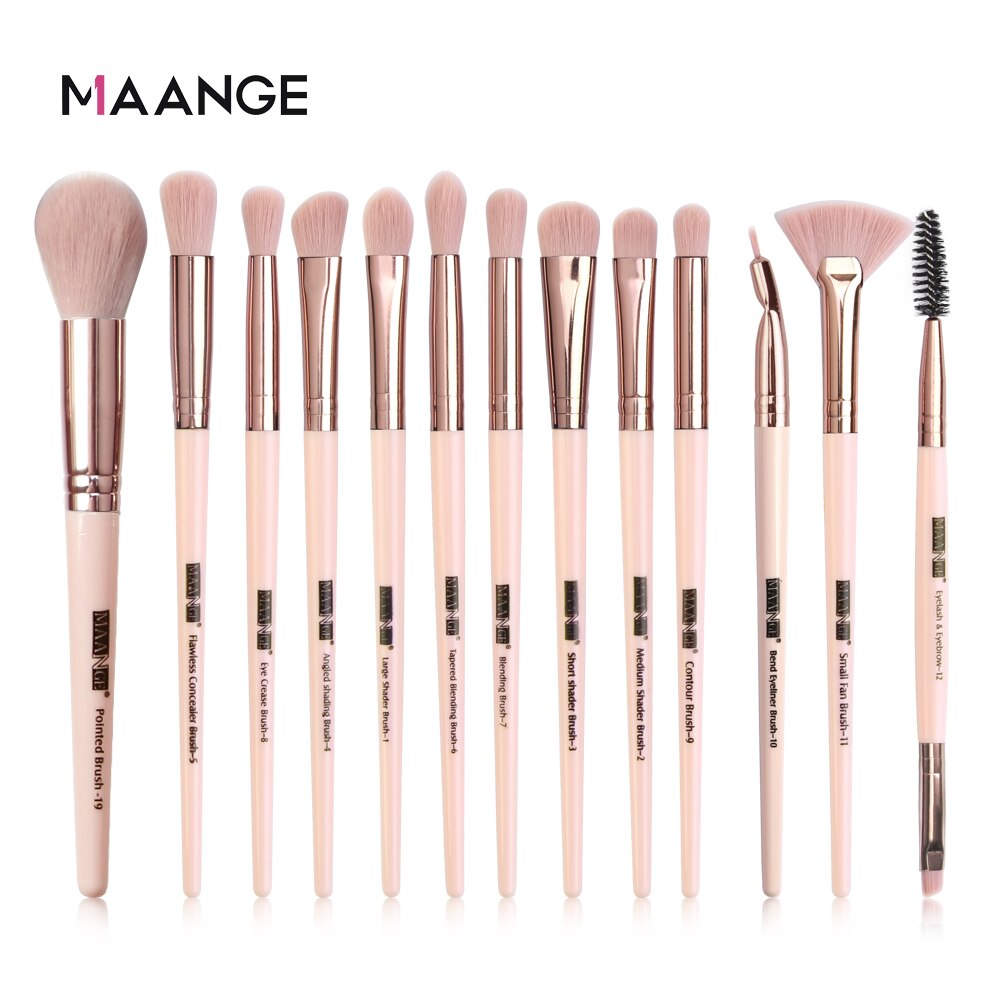Maange 13 pçs pincéis de maquiagem conjunto profissional sombra fundação blush pó eyeliner eyelash lábio compõem escova cosméticos ferramenta: 13pcs FJ