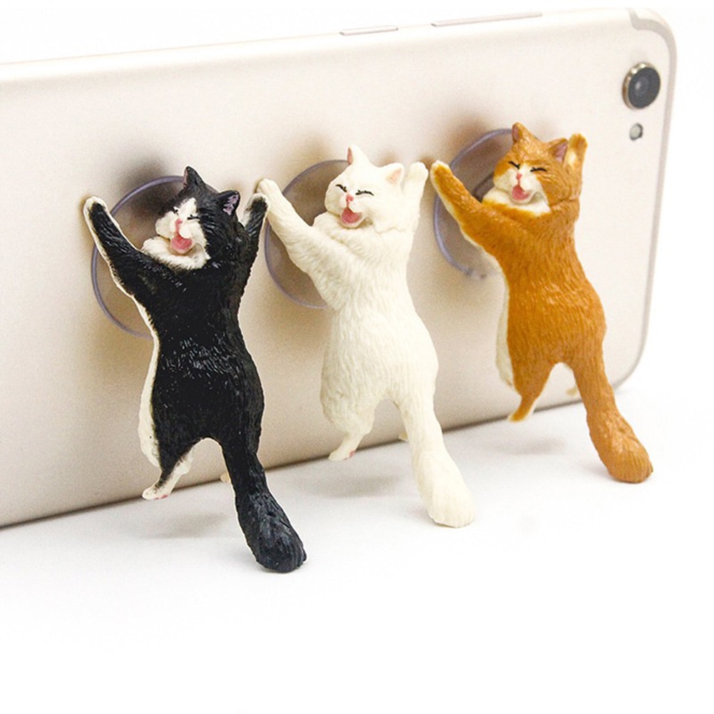 Draagbare Telefoon Houder Leuke Kat Vorm Hars Mobiele Telefoon Houder Zuignap Standaard Houder Voor Smartphone Desktop Decor