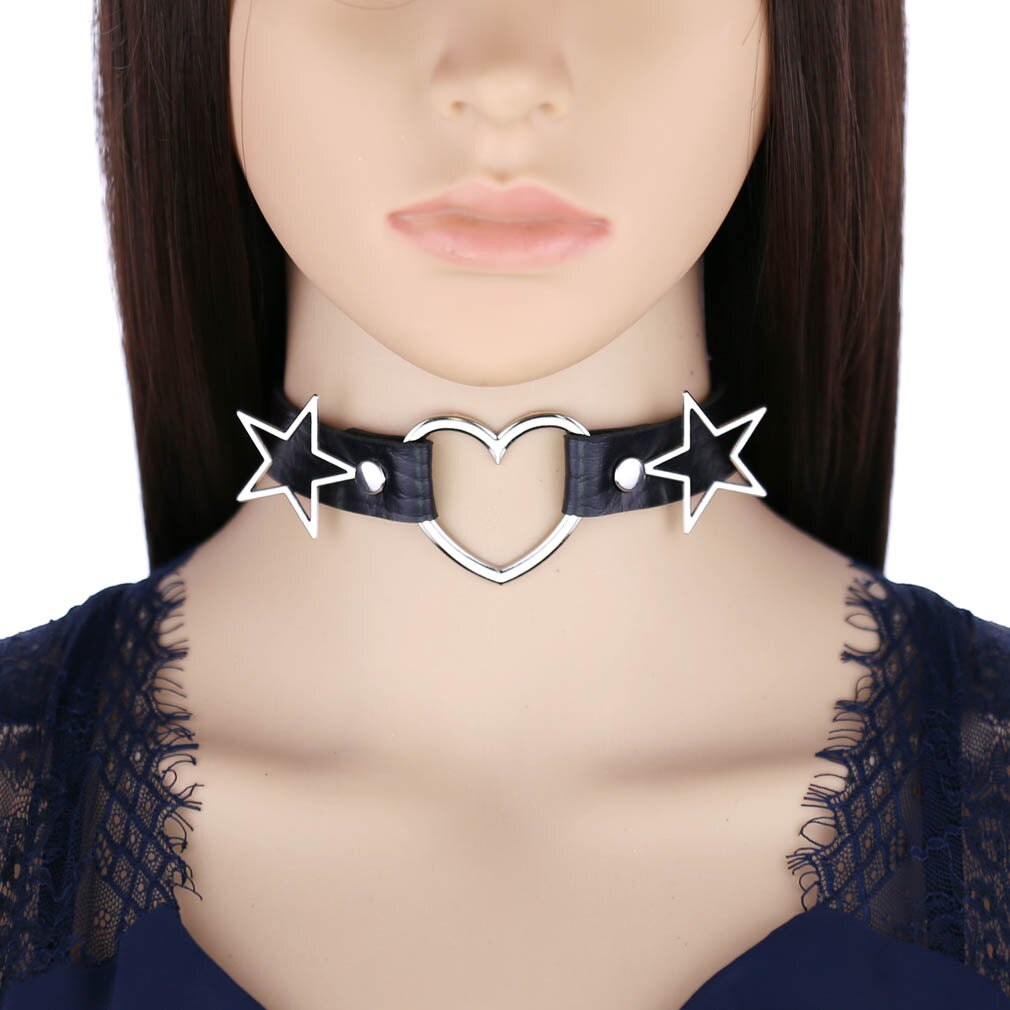 Goth Punk PU Leather Collar Choker Necklaces Women Harajuku Steampunk Rock Star Body Birthday Party Chocker Jewelry
