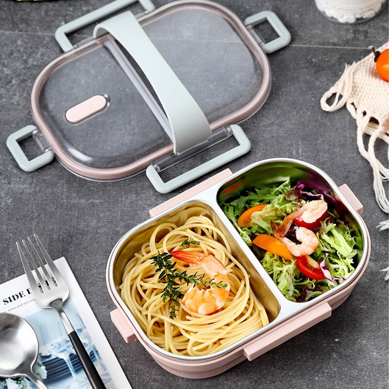 Food Container Portable Lunch Box Stainless Steel Bento Box Lunch Leakproof With Compartments For Kids School Kitchen Tableware#