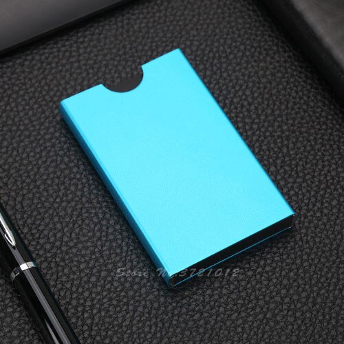Casual Slim Pull UP Credit ID Card Holder Cards Case Thin Cardholder for Men Women: blue
