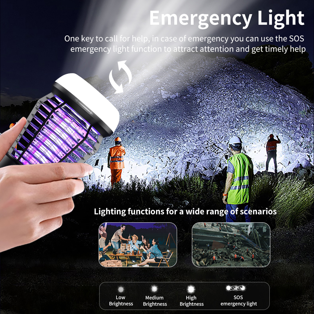 Muggen Killer Lamp Draagbare Elektrische Fly Trap Zapper Insect Killer Repellent Outdoor Mute Anti Muggen USB Oplaadbare