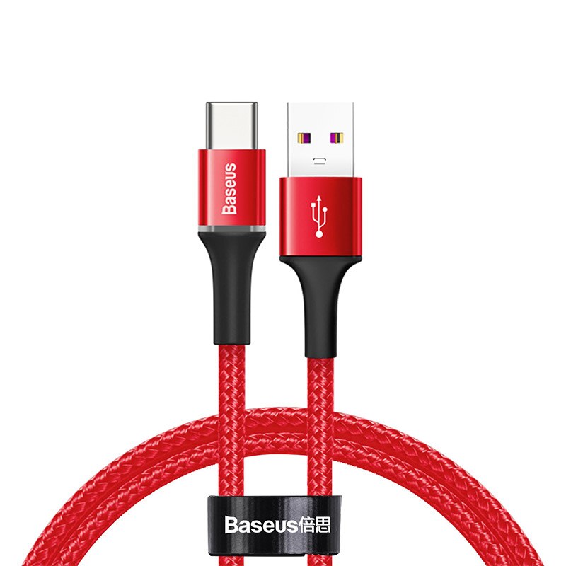 Baseus – Câble USB de type C 5A, 40 W, charge rapide pour Huawei, chargeur pour modèles Mate 30, 20, P30, P20, Pro, Lite,: Red / 2M