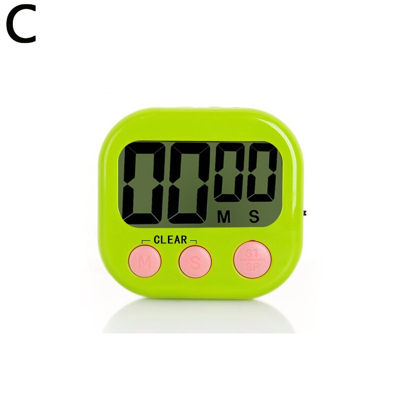 Magnetic Digital Timer For Cooking Study Shower Stopwatch Kitchen Timer Manual Electronic Countdown Alarm Clock Mechanical Study: Green
