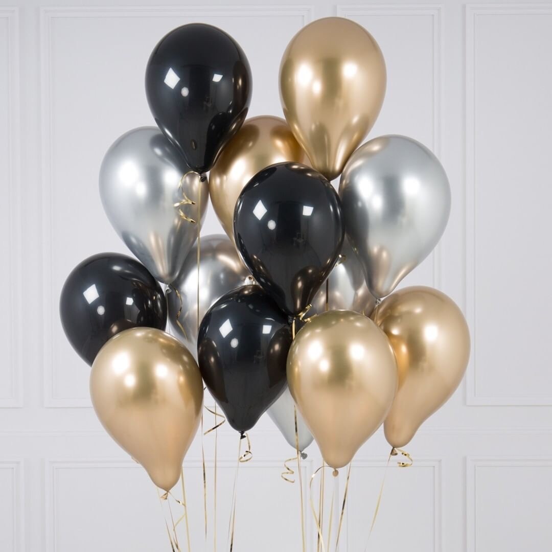 Gold Black Balloons Tower set 1-9 Black Number Foil Balloon for Men's 30 40 50 60 Happy Birthday Party Decorations DIY Crafts