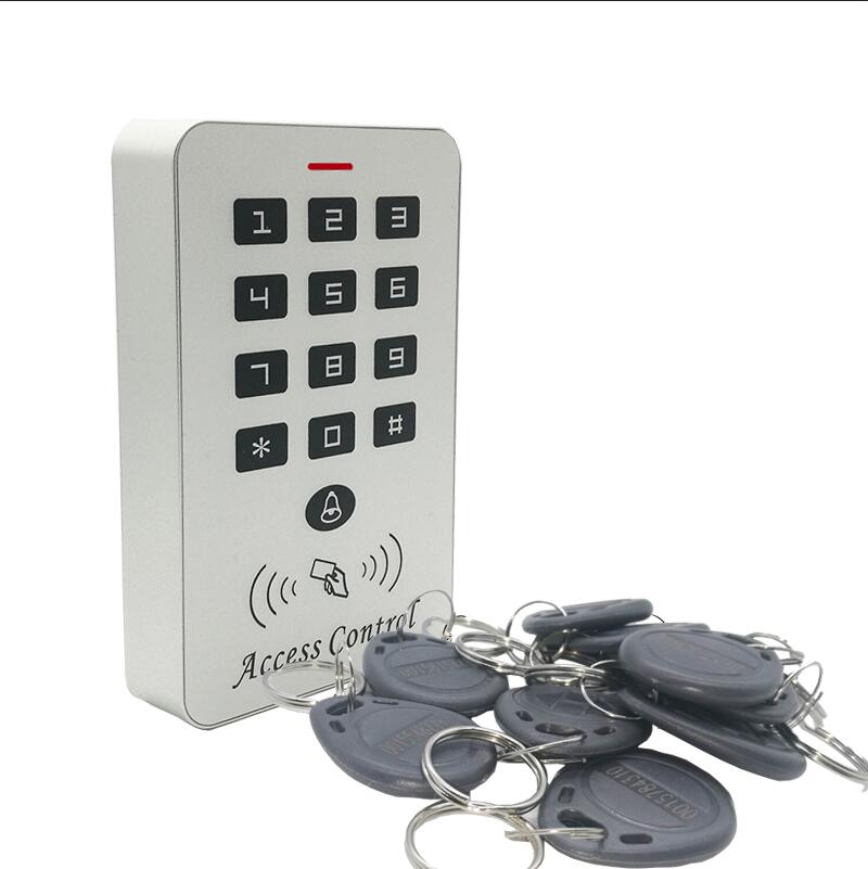 125Khz Rfid Access Control System Card Door Lock Controller Keypad Door Access Controller: Grey Keyfobs