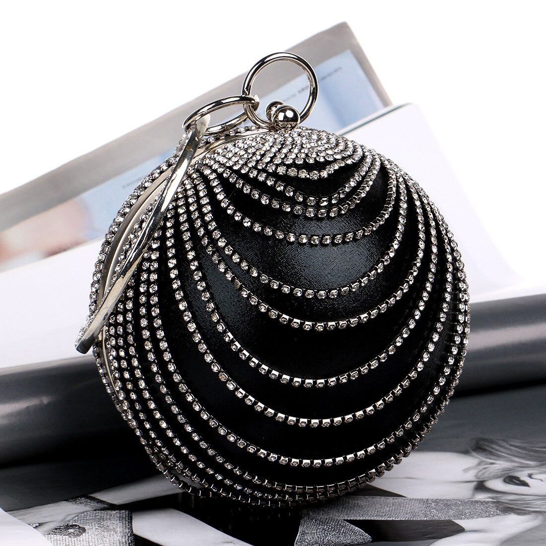 Diamants de luxe or mariage bracelets circulaires embrayage sacs à main sacs de soirée sacs à bandoulière pour les femmes: 3