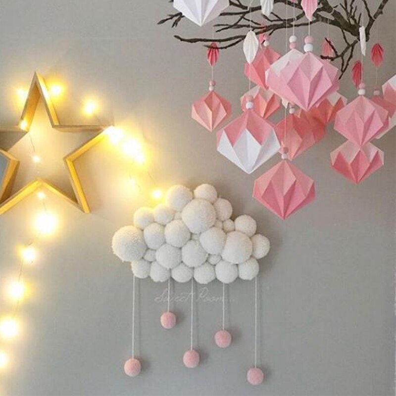 Ins Stijl Babykamer Decoratie Voor Pasgeboren Korte Koraal Fluwelen Hairball Room Decor In De Wieg Fotografie Props Accessoires
