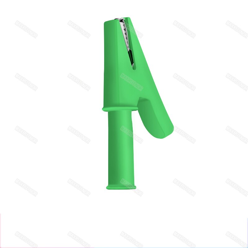 Fully insulated alligator clip with 4mm socket banana jack Battery Test Clip Alligator Clip: green