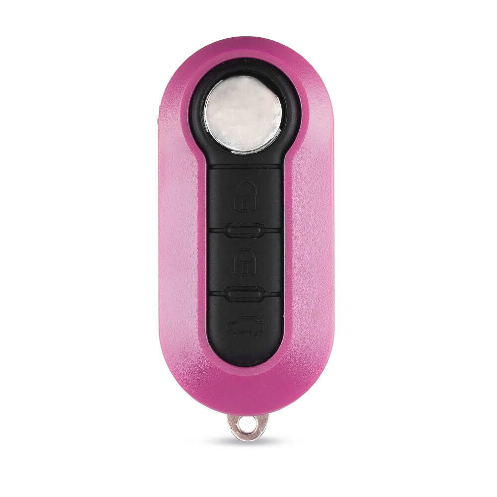 KEYYOU Auto Schlüssel Ersatz Für FIAT 500 Panda Punto Bravo Ducato Stilo mit 3 Taste Fall Fob SIP22 Klinge Folding auto Schlüssel Shell: For Peugeot / Rosa