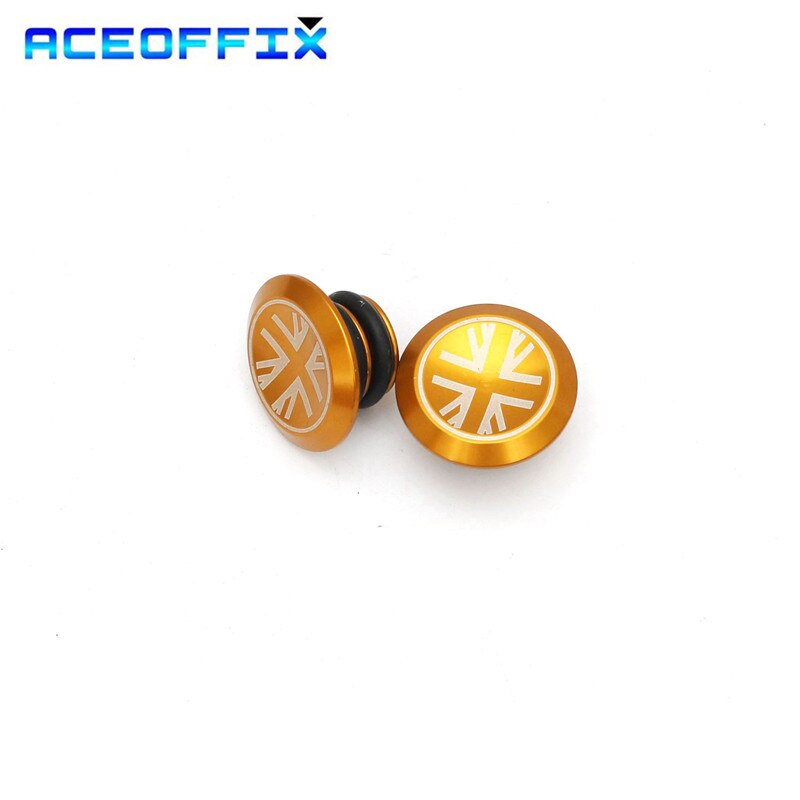 Aceoffix 1 par bicicleta guiador plugues para brompton liga de alumínio 6 cores: gold