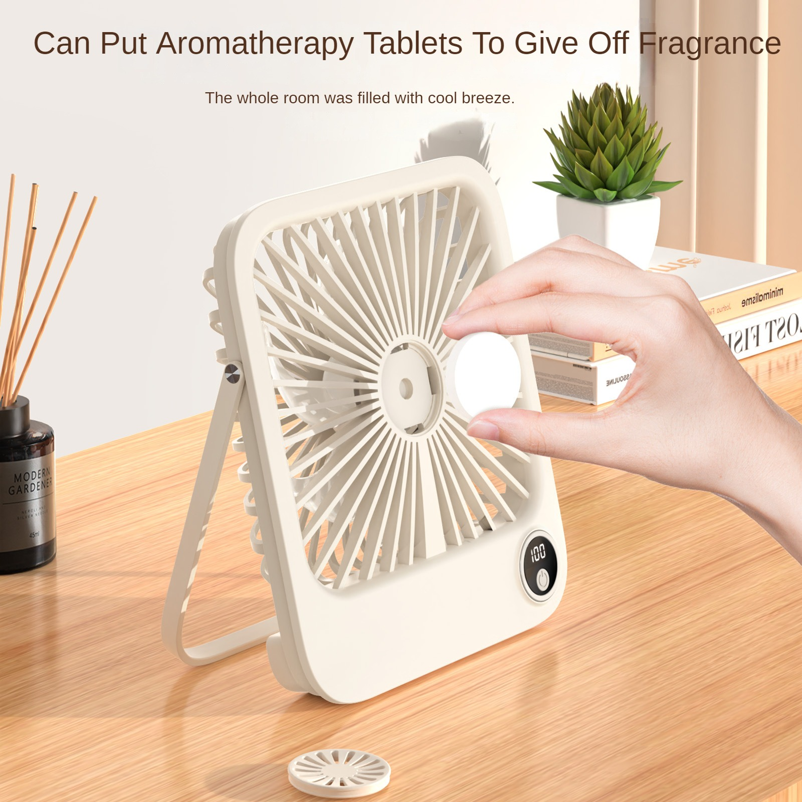 Desktop Kleine Ventilator Draagbare Outdoor Office Usb Opvouwbare Ventilator Digitaal Display Ultra Slanke Ventilator