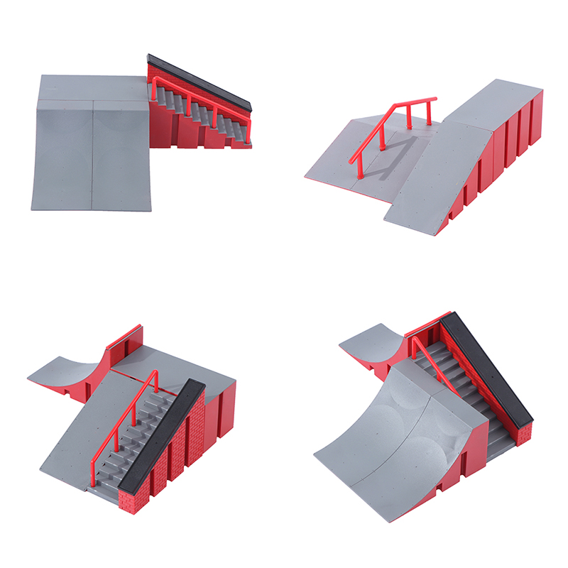 Finger Skate Park Kit Ramp Parts with 1 Finger Skateboard Mini Scooter Toys finger skateboard suit