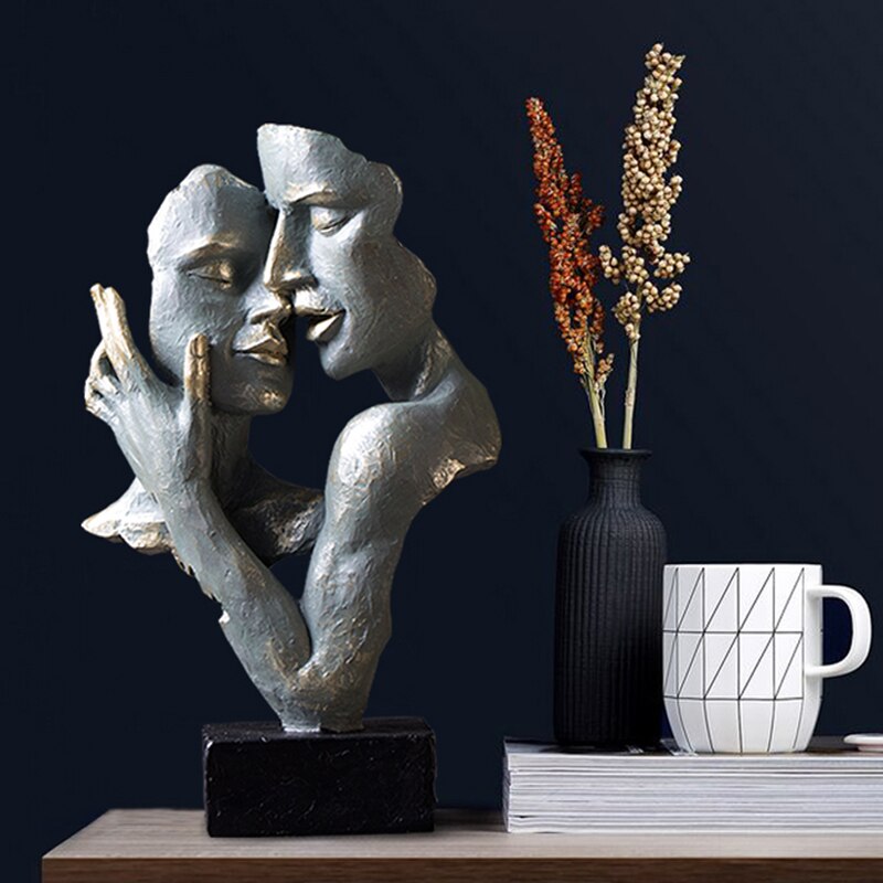Estatuas modernas, creativas, abstractas, salas de estar de arte, muebles antiguos para el hogar y decoraciones en el norte de Europa