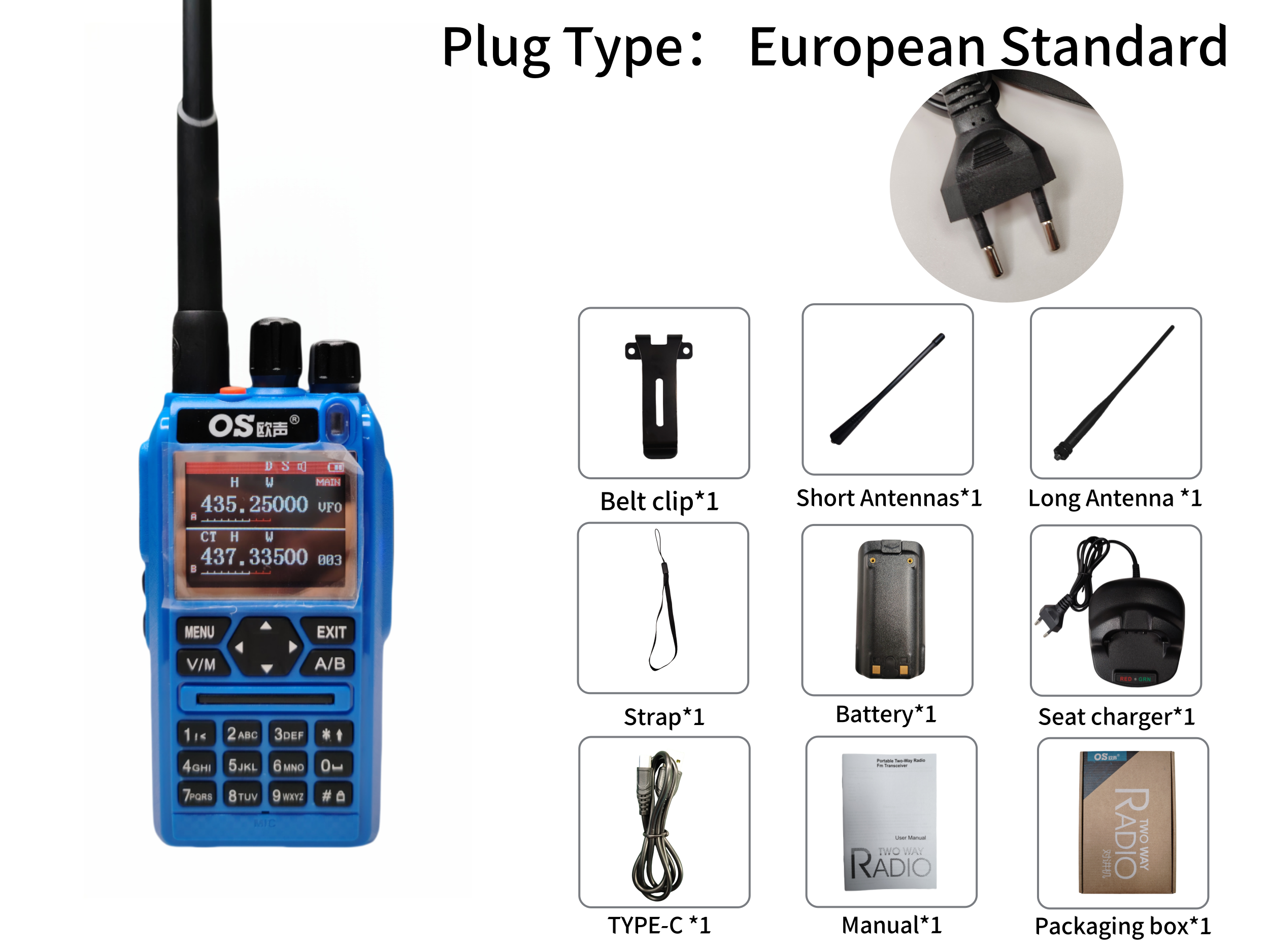 OS-DMR Brand Factory Two Way Radio Passed CE FCC UHF VHF Full Band Roger DTMF OS-8900UV Long Range Communication Radios: Pink