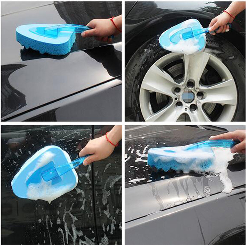 Lavagem de carro esponja escova de limpeza auto detalhamento janela vidro pára-brisa ferramentas limpas triângulo espanador limpar ferramenta cuidados com o carro acessórios