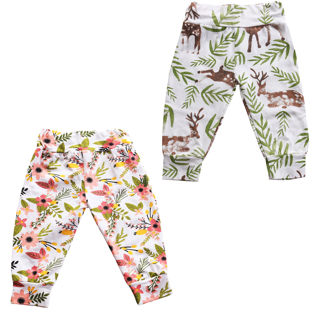 Newborn Infant Baby Harem Bottoms Pants Summer Babies Boy Girls Casual Floral Pants 0-24M Clothing Flower Long