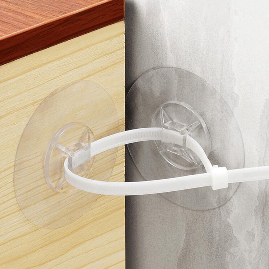 Soporte anticaída para muebles de armario sin perforaciones, correas de seguridad ajustables para niños, bloqueo autoadhesivo para el cuidado del bebé