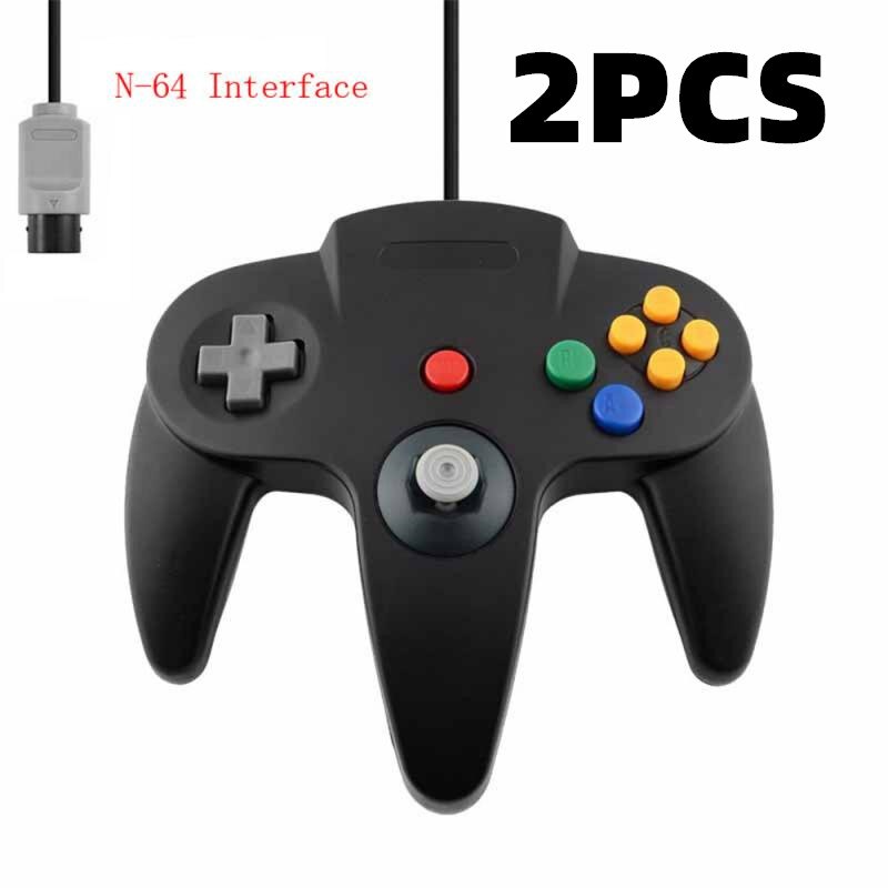 2 uds N64 Gamepads con cable controlador de juego Joystick Gamepad mucho Gamepad con cable para Nintendo 64 consola de juegos para Nintendo Gamepad: 2PCS 01