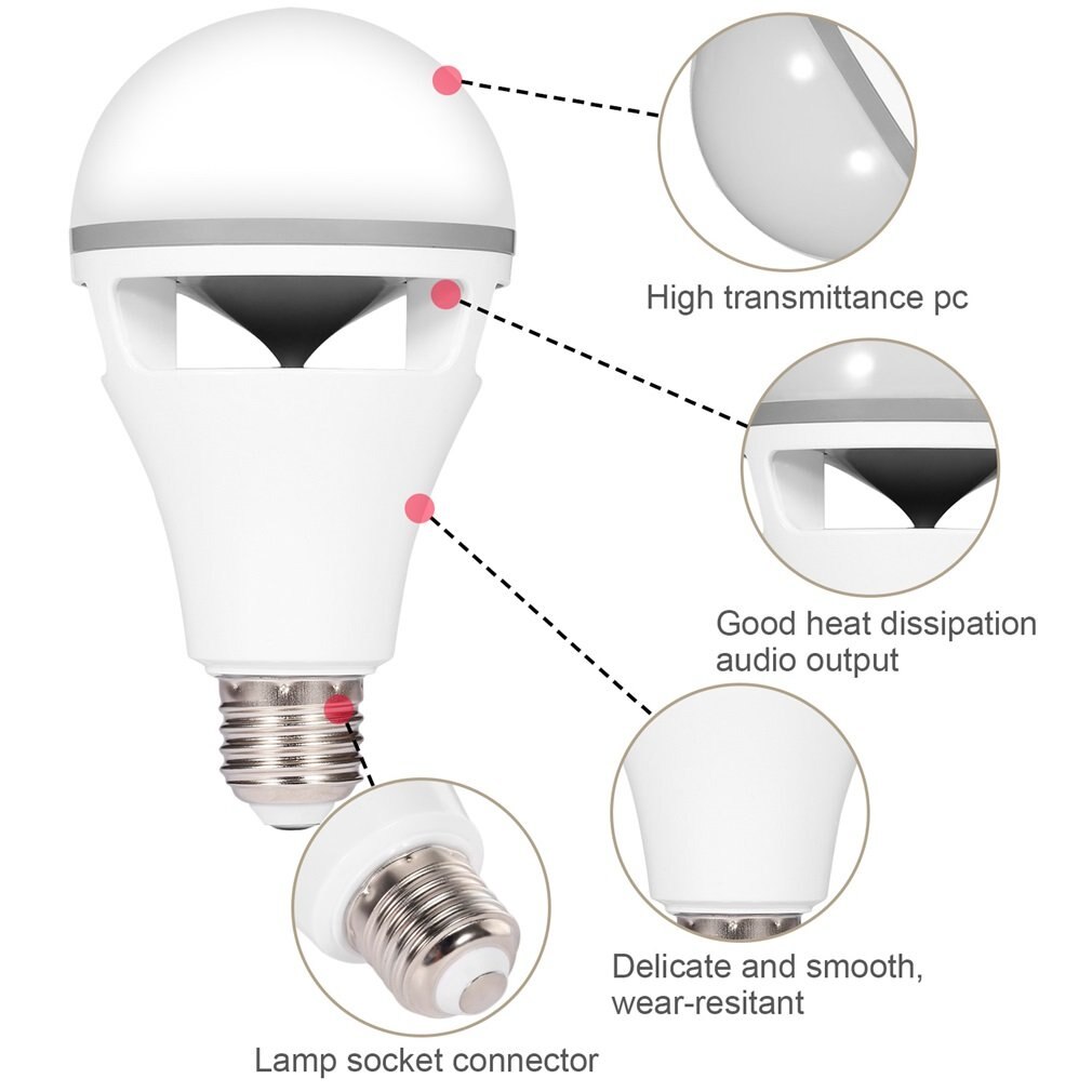 Clever Angenehm RGB Farbwechsel Musik Ball LED Licht E27 Birne Lautsprecher Fernbedienung Gesteuert Über APP Kontrolle