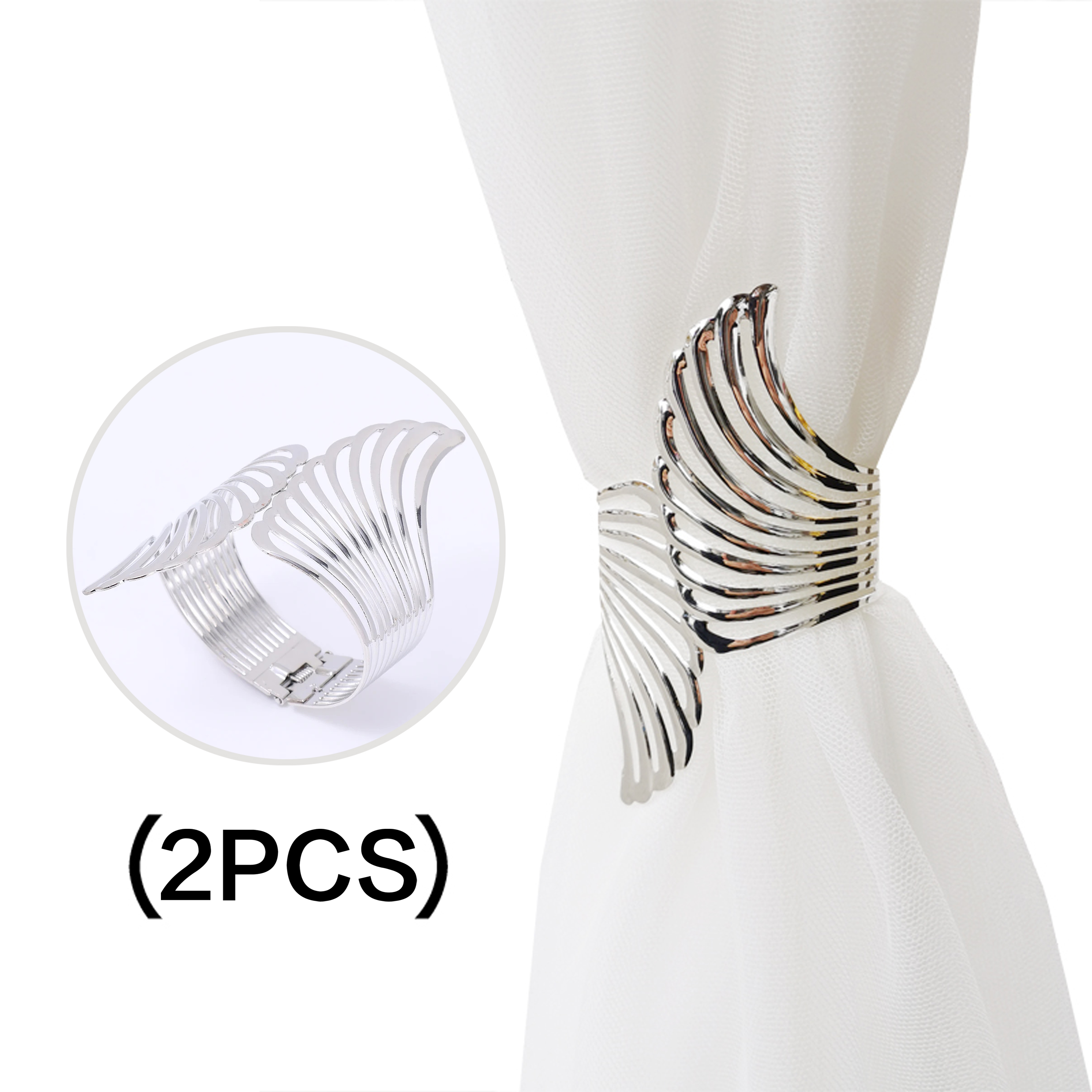 2 pièces moderne luxe or/argent ailes d'ange motif printemps rideau embrasses, utilisé pour chambre à coucher, rideaux de salon: Gris clair