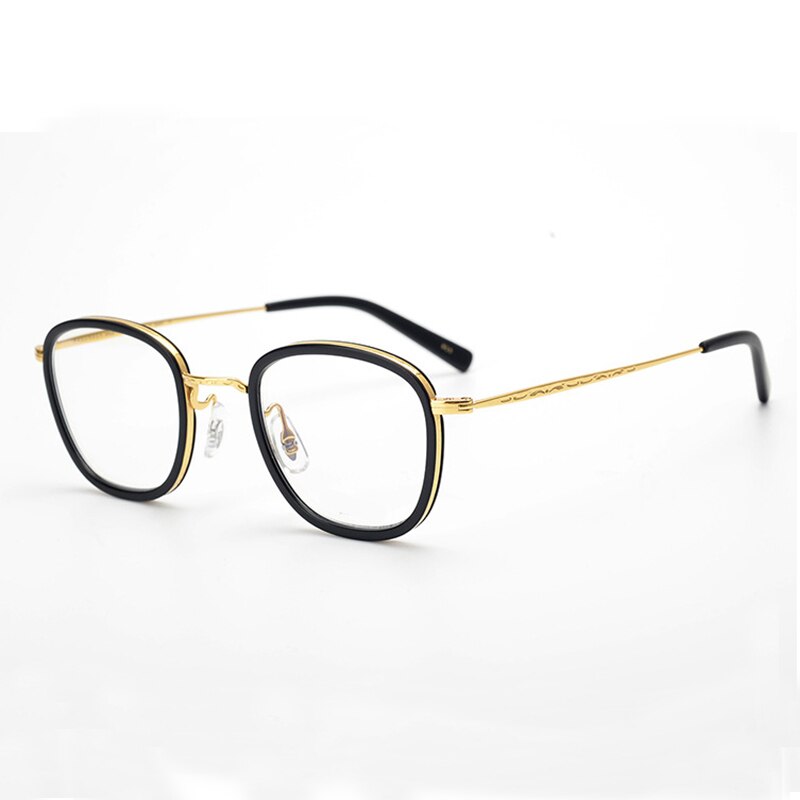 Japansk mærke titaniumacetatbrilleramme mænd kvinder håndlavede firkantede briller nærsynethed receptpligtige briller 824