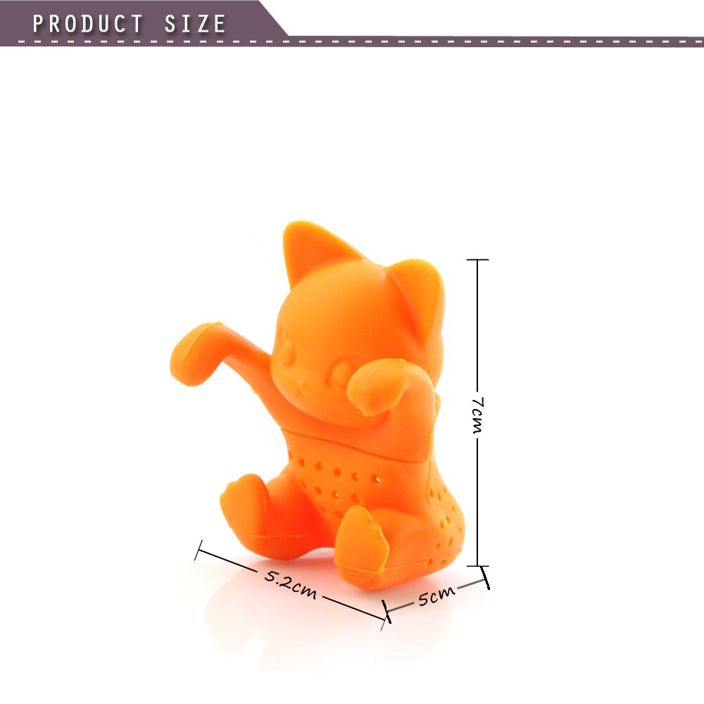 Djur söt tesil rolig tekanna återanvändbar sil med bricka teboll örtkryddfilter teverktyg