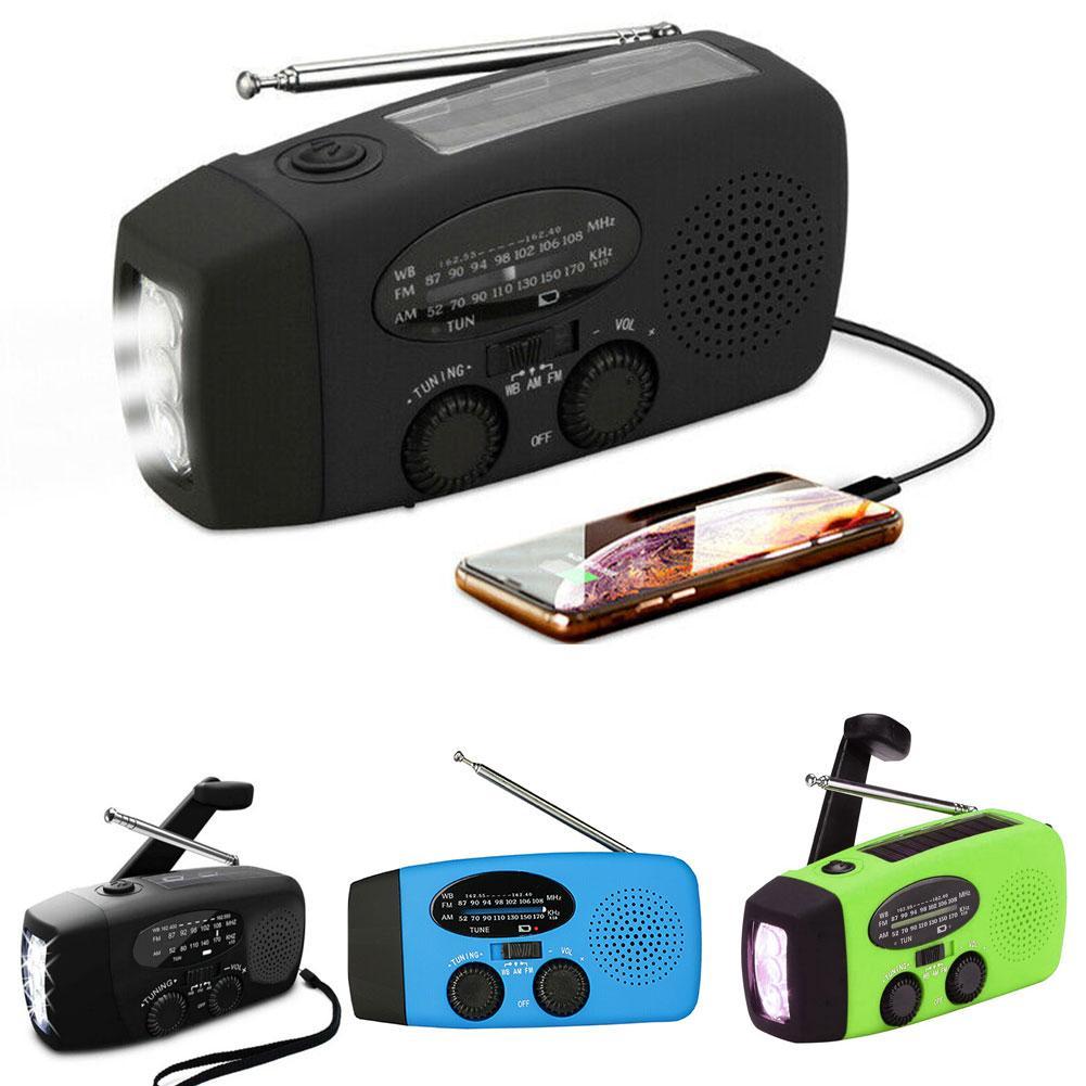 Outdoor Hand Radio Solar Crank Dynamo Self Powered AM/FM/NOAA Weather Radio Emergency Radio With LED Flashlight