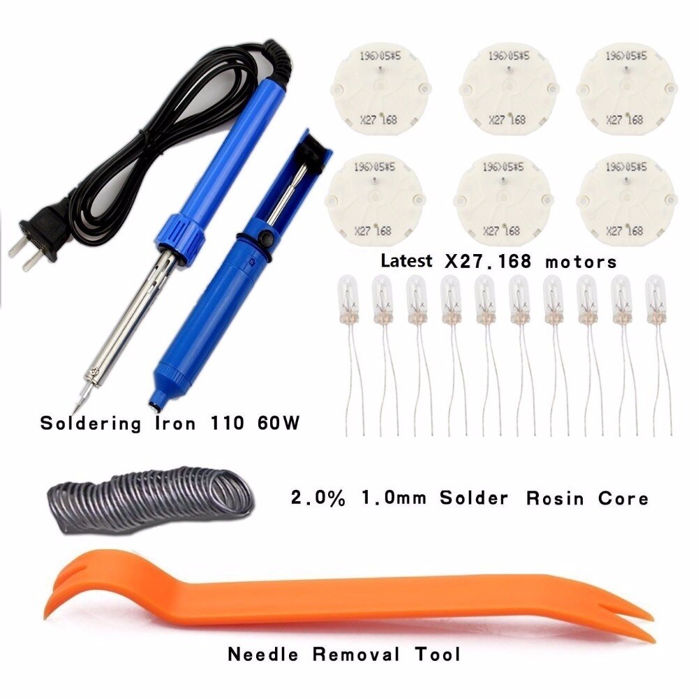 Voor gm instrumentenpaneel meter stappenmotor reparatieset  x27 168 (6 motoren ,10 lampen ,1 soldeerbout ,1 soldeerzuiger ,1 verwijdergereedschap